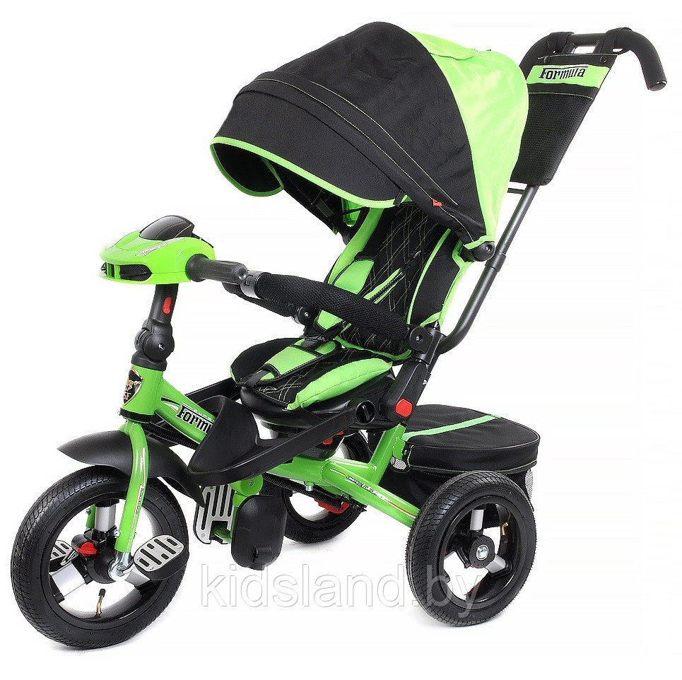 Детский трехколесный велосипед Trike Super Formula Sport, Bluetooth, USB (черно-салатовый) - фото 3 - id-p149867038
