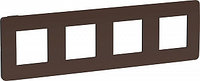 Рамка 4-постовая, шоколад/белый Unica Studio Color Schneider Electric