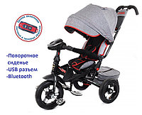 Детский трехколесный велосипед Trike Super Formula Sport, Bluetooth, USB (серый джинс), фото 1