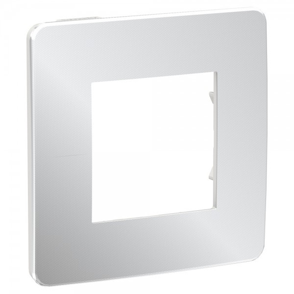 Рамка 1-постовая, хром/белый Unica Studio Color Schneider Electric