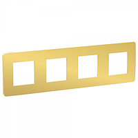 Рамка 4-постовая, золото/белый Unica Studio Color Schneider Electric