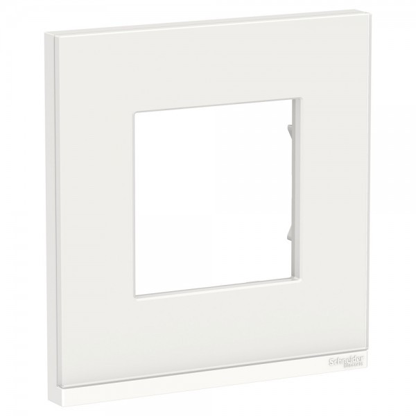 Рамка 1-постовая, горизонтальная, белое стекло/белый Unica Pure Schneider Electric - фото 1 - id-p149876065