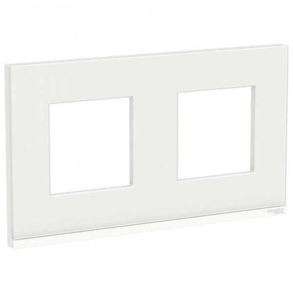 Рамка 2-постовая, горизонтальная, белое стекло/белый Unica Pure Schneider Electric - фото 1 - id-p149876070