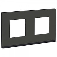 Рамка 2-постовая, горизонтальная, черное стекло/антрацит Unica Pure Schneider Electric