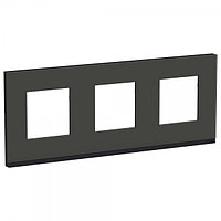 Рамка 3-постовая, горизонтальная, черное стекло/антрацит Unica Pure Schneider Electric