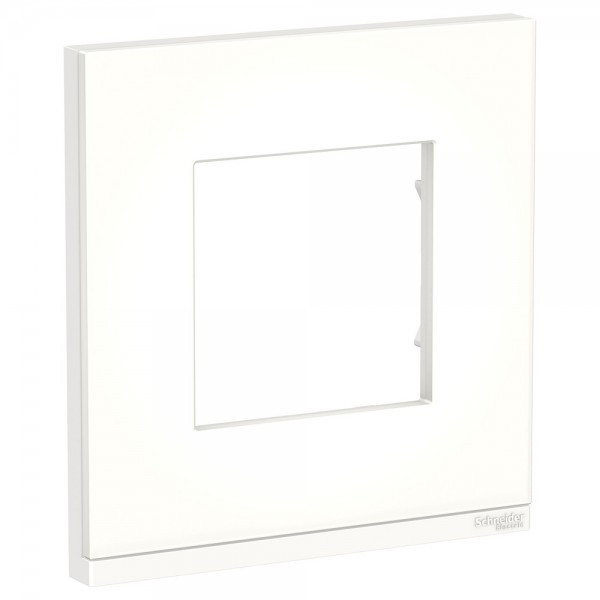 Рамка 1-постовая, горизонтальная, матовое стекло/белый Unica Pure Schneider Electric - фото 1 - id-p149876819