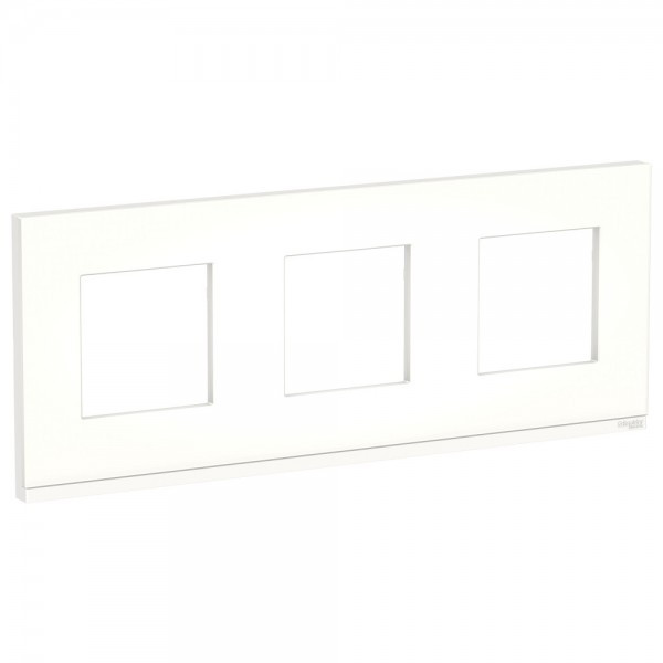 Рамка 3-постовая, горизонтальная, матовое стекло/белый Unica Pure Schneider Electric - фото 1 - id-p149876871