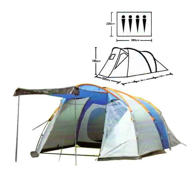 Палатка туристическая 4-х местная с тамбуром, lanyu 1802 (510х300х185см) - фото 3 - id-p149892866
