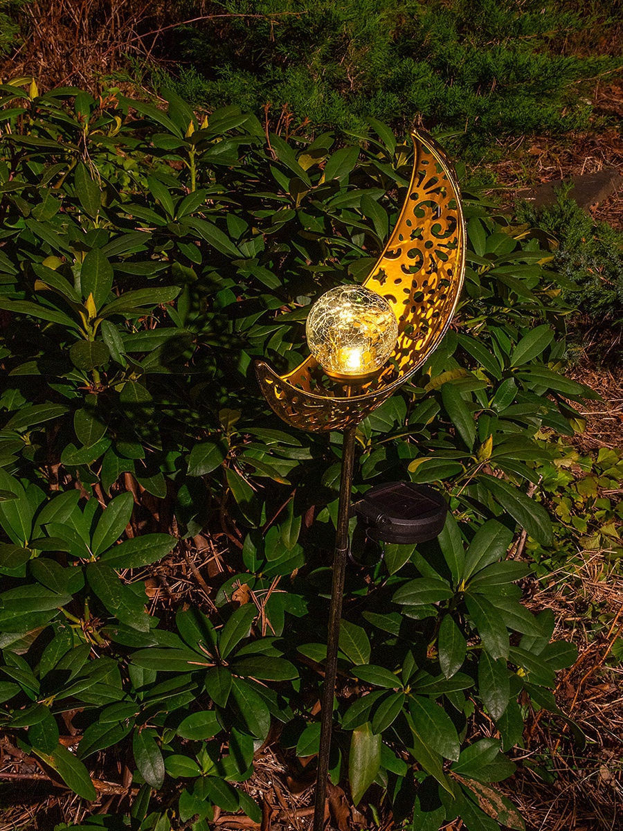 Фонарь садовый "Луна" св/диодный на солнечной батарее, металл/пластик