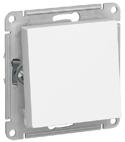 Выключатель проходной (переключатель) одноклавишный, цвет Белый (Schneider Electric ATLAS DESIGN)