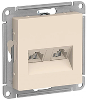 Розетка двойная RJ45+RJ45 кат.5E, цвет Бежевый (Schneider Electric ATLAS DESIGN)