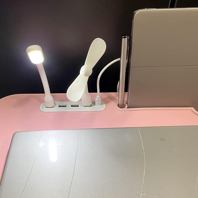 Столик для ноутбука с usb вентилятором и лампой (розовый) - фото 2 - id-p148800882