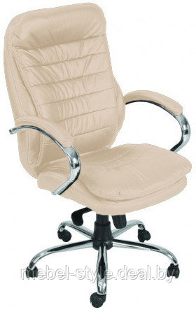 Кресло Валенция хром для комфортной работы в офисе и дома, стул VALENCIA в коже PU