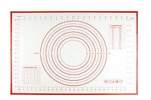 Силиконовый коврик с разметкой 60 × 40 см, красный