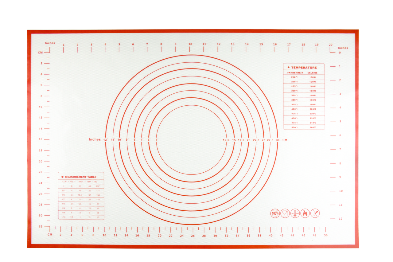 Силиконовый коврик с разметкой 60 × 40 см, красный, фото 1