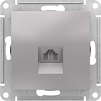 Розетка телефонная RJ11, цвет Алюминий (Schneider Electric ATLAS DESIGN)