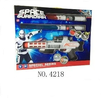 Набор оружия SPACE GUARDIAN 3 в 1, бластер и 2 световых меча, фото 2