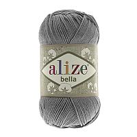 Пряжа Alize Bella (100% хлопок ) 100 г цвет 87 угольно-серый
