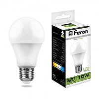 Лампа светодиодная Feron A60 LB-92 Шар E27 10W 4000K энергосберегающая 25458