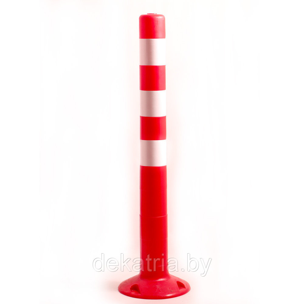 Столбик парковочный сигнальный упругий гибкий 750 мм с 3-мя с/о полосами (Красный) - фото 1 - id-p150125921