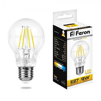 Лампа светодиодная филаментная Feron A60 LB-63 Шар E27 9W 2700K 25631