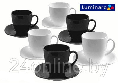 Чайный сервиз Luminarc Carine Black/White D2371 - фото 1 - id-p12903532