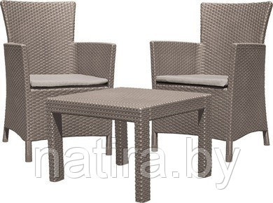 Набор уличной мебели ROSARIO BALCONY (два кресла, столик), капучино .