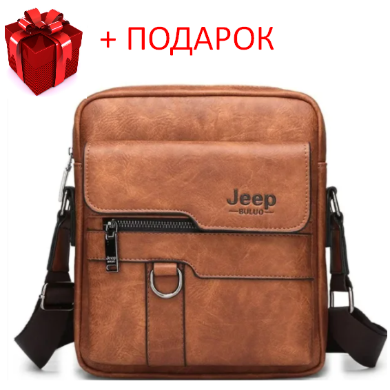 Мужская сумка мессенджер Jeep Buluo - (Цвет светло-коричневый) - фото 1 - id-p140451017