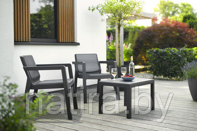 Комплект мебели (2 кресла, столик) "Emily Balcony Set", б/п, графит, фото 2