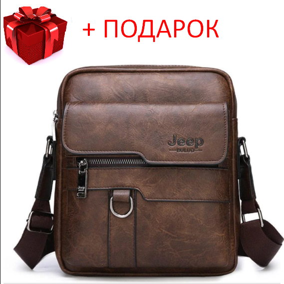 Мужская сумка мессенджер Jeep Buluo (Цвет коричневый) - фото 1 - id-p143248100