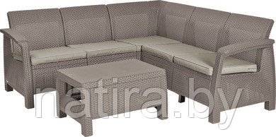 Набор уличной мебели Corfu Relax Set (диван угловой, столик), капучино