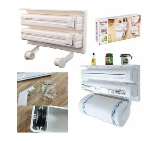 Кухонный держатель для бумажных полотенец, пищевой пленки и фольги Triple Paper Dispenser - фото 7 - id-p115729462
