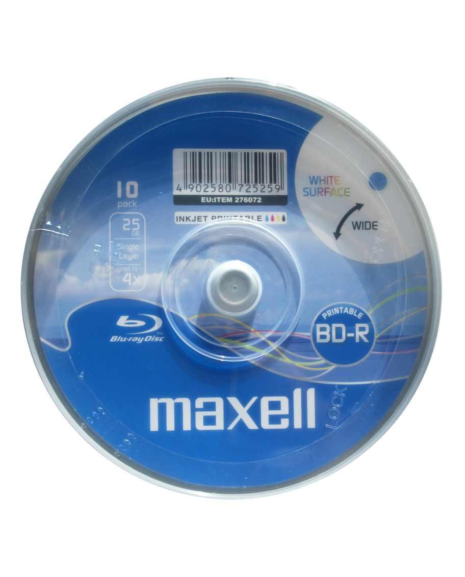 Диск MAXELL BD-R Printable 25 GB, speed 1x-4x - фото 1 - id-p150152911
