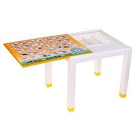 Детский стол пластиковый с отделением для вещей (600х500х490 мм) (желтый)
