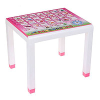 Детский стол пластиковый с отделением для вещей (600х500х490 мм) (розовый)