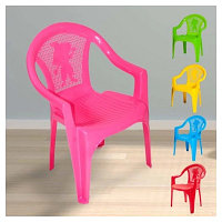 Кресло детское пластиковое (380х350х535мм) (розовый)