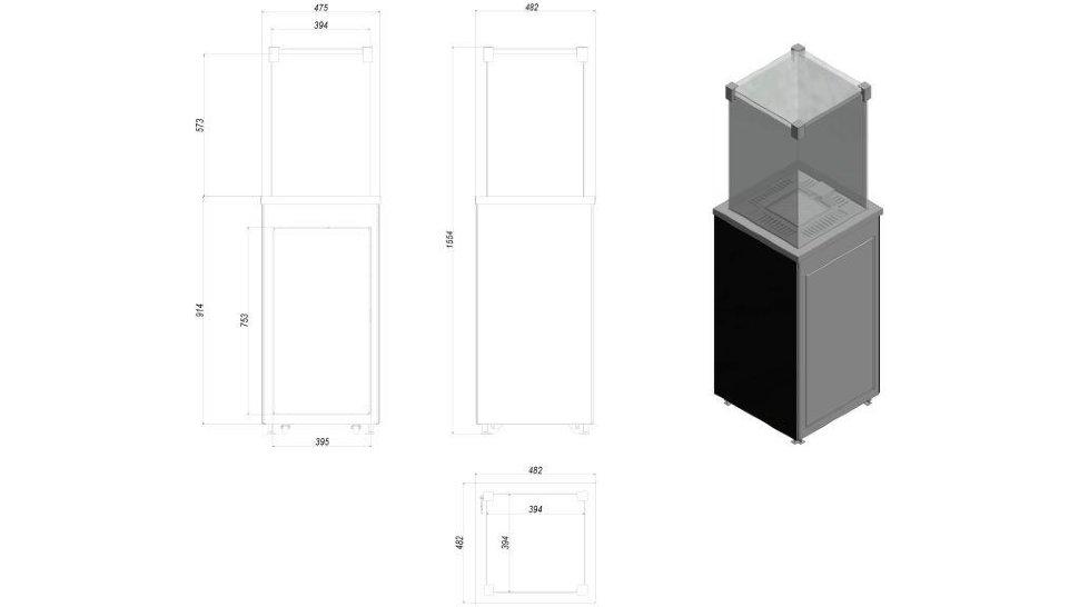 Уличный газовый обогреватель Kratki Patio M ( корпус облицован стеклянными панелями) - фото 2 - id-p150155899