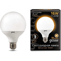 Светодиодная лампа Gauss шар LED G95 E27 16W 3000K