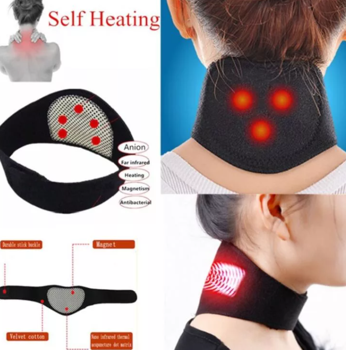 Шейный бандаж с магнитами Self heating neck guard band Черный - фото 5 - id-p74226158