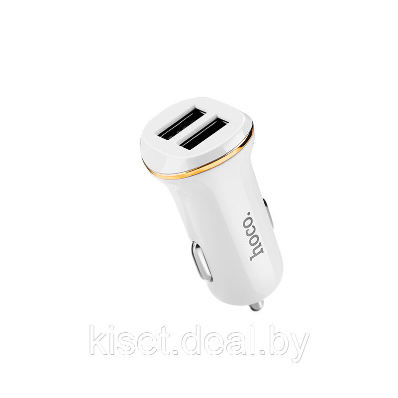 Автомобильное зарядное устройство HOCO Z1 2.1A + кабель Micro-USB белый - фото 1 - id-p150169599
