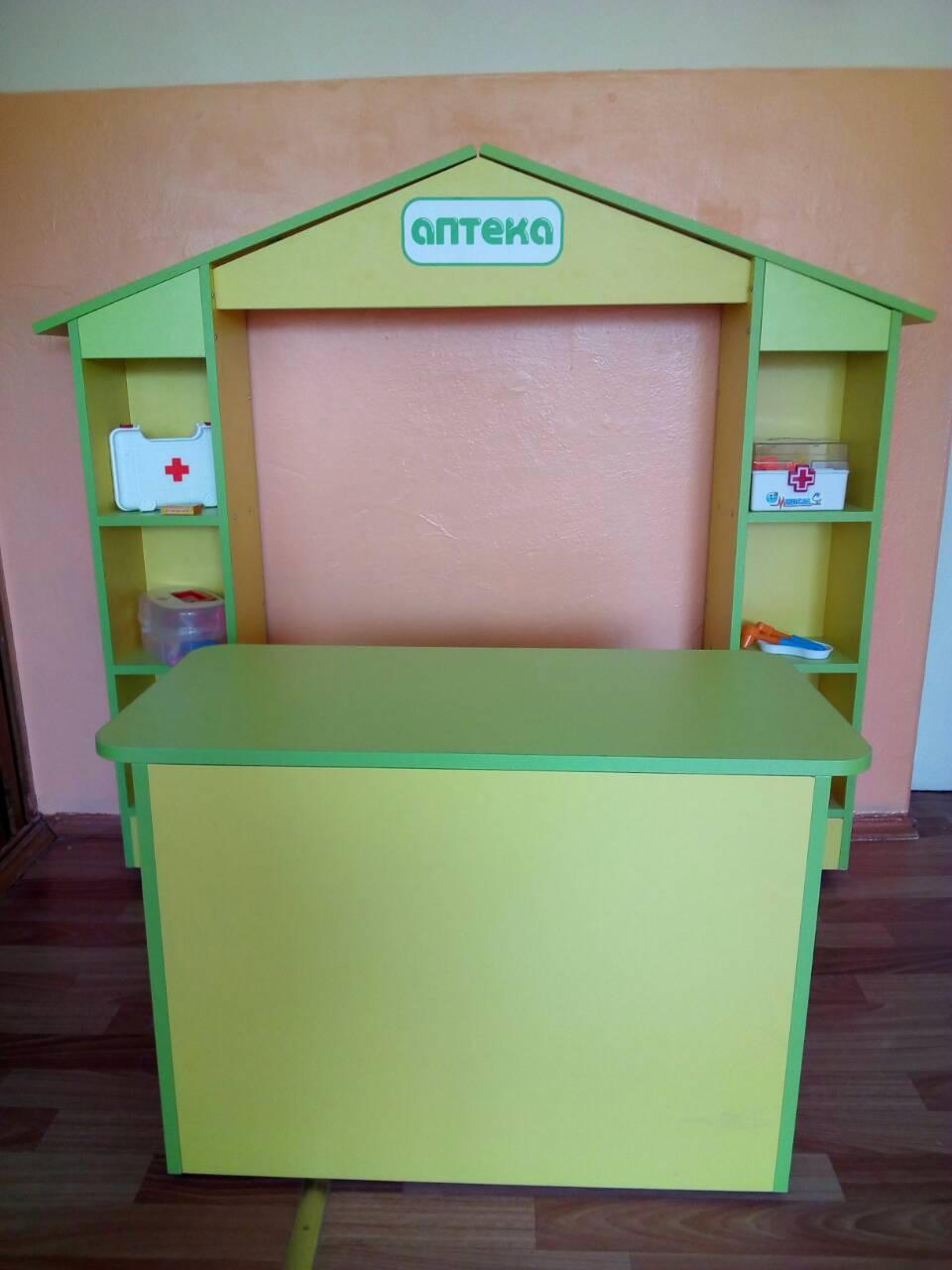 Игровая мебель "Аптека" детская ( стеллаж "Аптека" ДУ-ИМ-016; стол игровой "Аптека" ДУ-ИМ-016.01) - фото 1 - id-p66633251