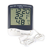 Термометр с гигрометром с выносным датчиком и часами TA218A, фото 5