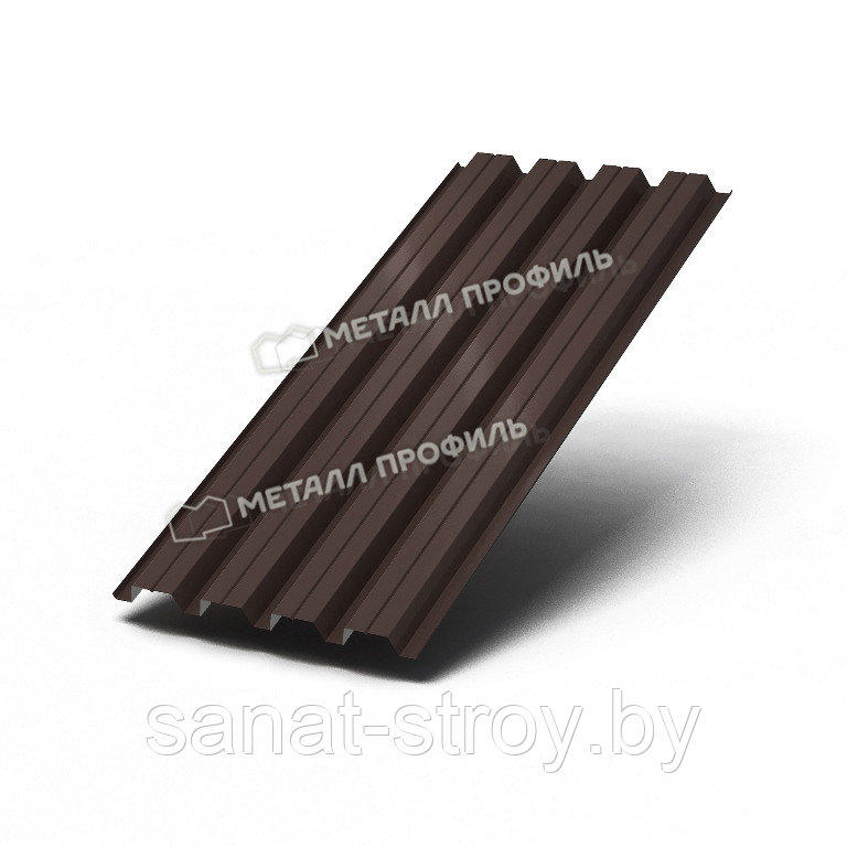 Профилированный лист Н-60x845-A (PURETAN-20-8017-0,5) RAL 8017 Коричневый шоколад - фото 1 - id-p150215444