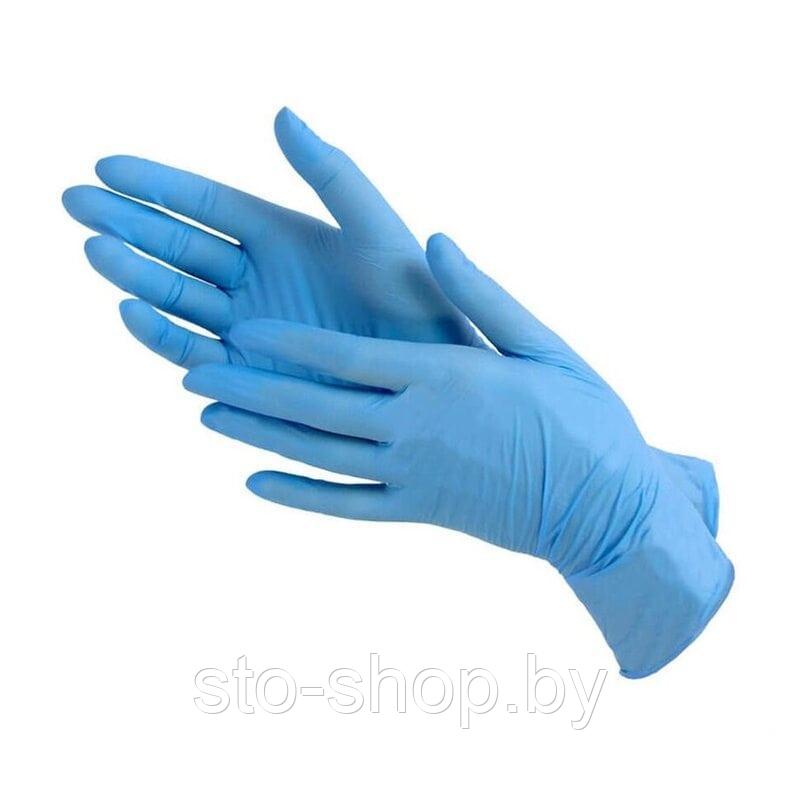Перчатки нитриловые голубые 50пар (100 штук), р-р S (6-7) Nitrylex PF Protect - фото 1 - id-p149711869