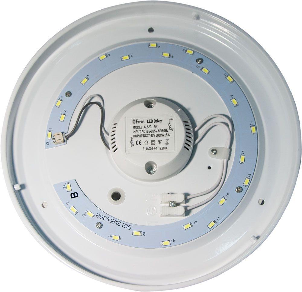 Светодиодный светильник накладной Feron AL529 тарелка 12W 4000K белый 28712 - фото 3 - id-p150215807