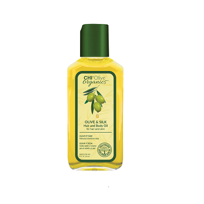 CHI OLIVE ORGANICS Оливковое масло для волос и тела на основе шелка (несмываемая сыворотка), 59 мл