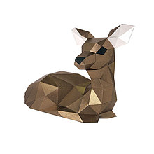 Оленёнок (бронзовый). 3D конструктор - оригами из картона