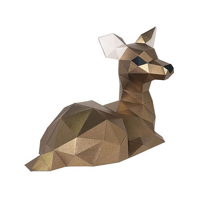 Оленёнок (бронзовый). 3D конструктор - оригами из картона, фото 2