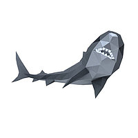Акула Жанна (серая). 3D конструктор - оригами из картона
