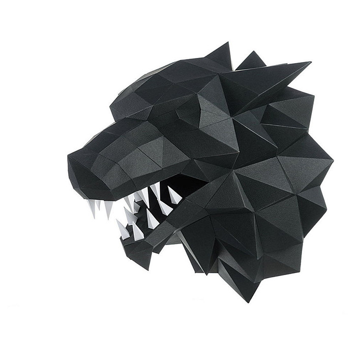 Лютоволк (черный). 3D конструктор - оригами из картона